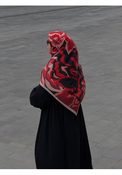 Qalortex Scarf Pamuklu Soft Mihrâ Desen Eşarp-rose