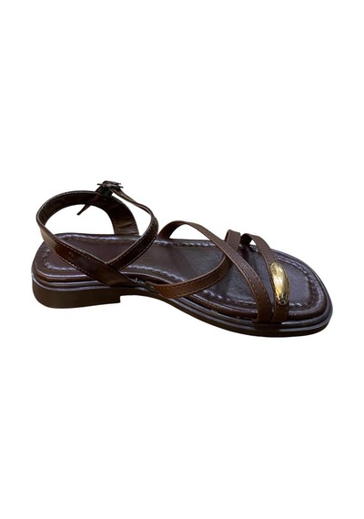Güven Kundura Düz Kaymaz Tabanlı Bantlı Taş Detaylı Sandalet Kahverengi - 891109022 Kahverengi Güven Kundura Düz Kaymaz Tabanlı Bantlı Taş Detaylı Sandalet Kahverengi - 891109022 Kahverengi