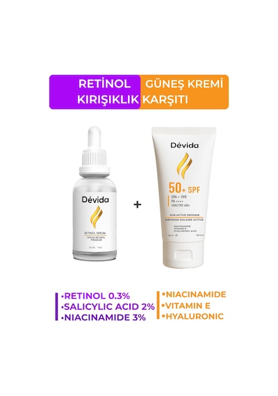 Retinol Serum   Ve Leke  Güneş Kremi 2 Li Set