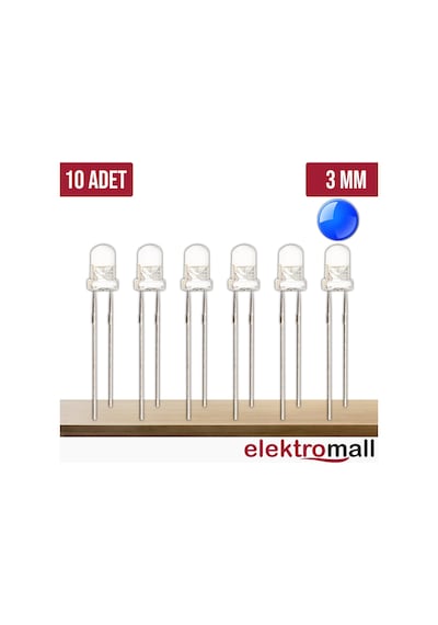 3Mm Şeffaf Led - 10 Adet Kırmızı