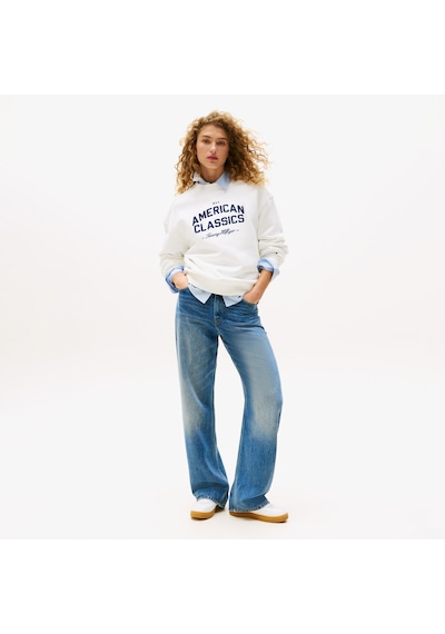Tommy Hilfiger American Classic Kadın Beyaz Sweatshirt