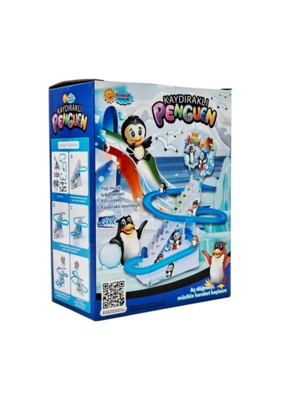 Kayan Penguenler Işıklı Ve Müzikli Eğlenceli Kaydırak Seti Pilli Oyuncak 3+ Yaş