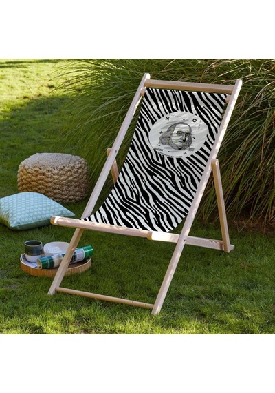 Benjamin Franklin Katlanır Şezlong Ahşap Fırınlanmış Gürgen Ağacı, Süet Kumaş Çok Renkli