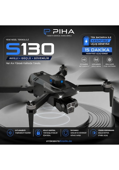 S130 Fırçasız Motor 2batarya&30dakika Uçuş 720p Çift Kamera Engelden Kaçınma Drone