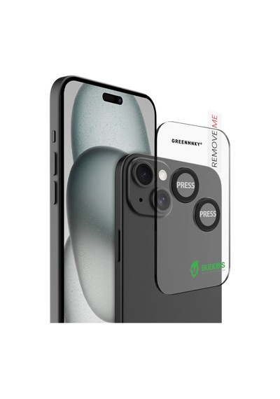 Buddıes Apple Uyumlu iPhone 15 / 15 Plus Kamera Lens Koruyucu Black Siyah