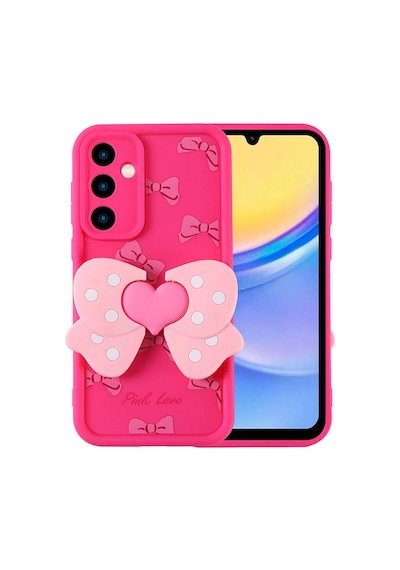 Zore Galaxy Uyumlu A15 Kılıf Kamera Korumalı Figür Tasarımlı Kapya Kapak - Pembe Açık Pembe Açık
