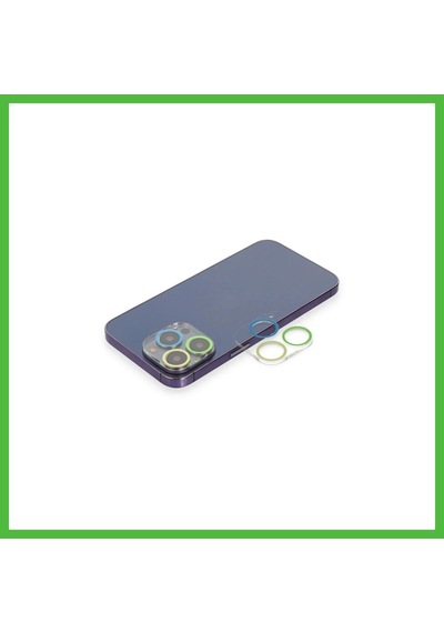 Vaveni İphone 12 Pro Uyumlu Renkli Kamera Lens Koruma Cam - Yeşil-sarı Arz