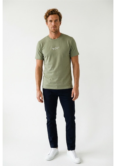 Redline Yeni Sezon Erkek Slim Fit Baskılı Tshirt 7031 Haki