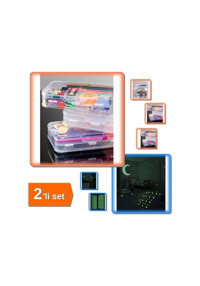 Dolap Organizer Kutusu + Fosforlu Etiket Karanlıkta Işık Veren 396 Adet - 2li Set T1e0b1 Belirtilmemiş