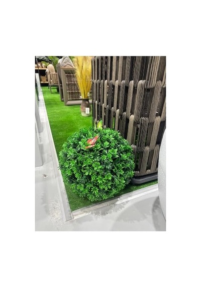 Top Şimşir Yapay Çiçek, Yapay Ağaç Dekorasyon Bitkisi, 35 Cm Çap, Yeşil Diğer