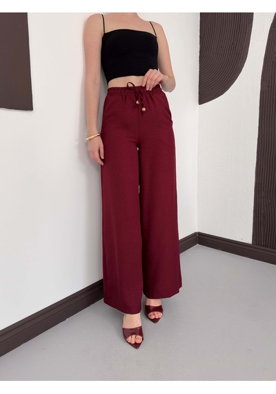 Verymoda Keten Pantolon D2381 Bordo