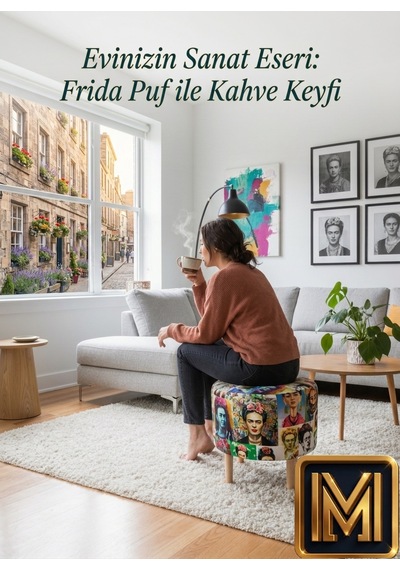 Diday Fride Puf Trend Puf Koltuk Puff Bench Dekoratif Bohem Doğal Gürgen Ayak Amaçlı Bahçe Balkon Çok Renkli