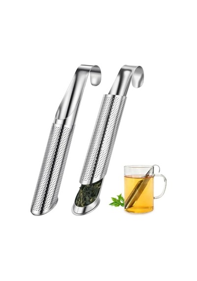 Demlik Paslanmaz Çelik 2 Parça Ince Örgü Çay Sopa Gevşek Çay Detoks Çayı Darjleeg Çay Mate Çay Çok Renkli