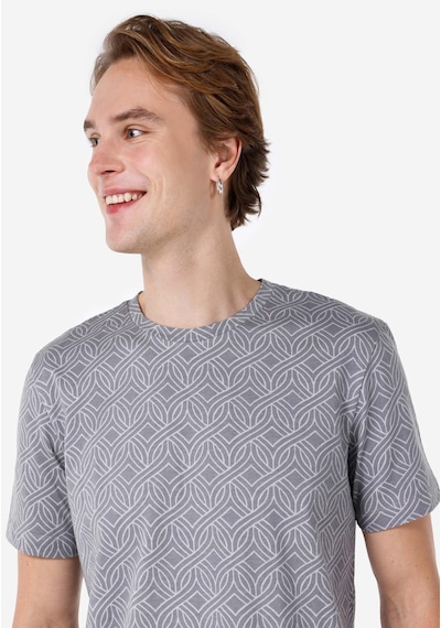 Colin's Colins Regular Fit Yuvarlak Yaka Baskılı Erkek Gri Kısa Kol Tişört Cl1068398 Q1.v1 Gra Gri