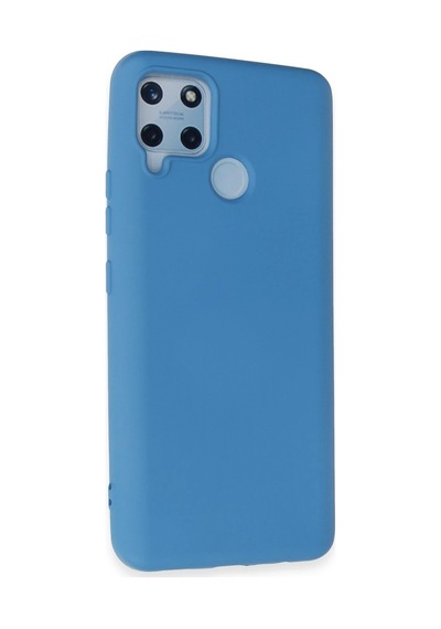 Newface - 216 - Realme C15 Kılıf Nano İçi Kadife Silikon - Csmo-tex - - Mavi