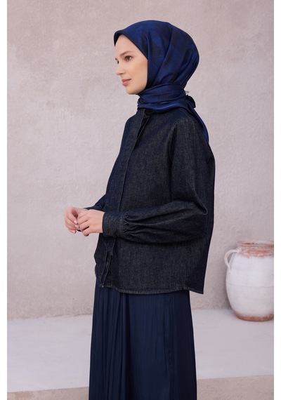 Belli Twill İpek Eşarp 4201-39 Lacivert Lacivert