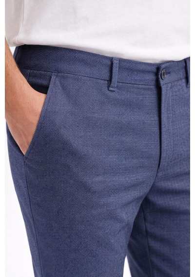 Captiva İtalyan Kesim Comfort Fit Erkek Keten Pantolon - 7557 Mavi