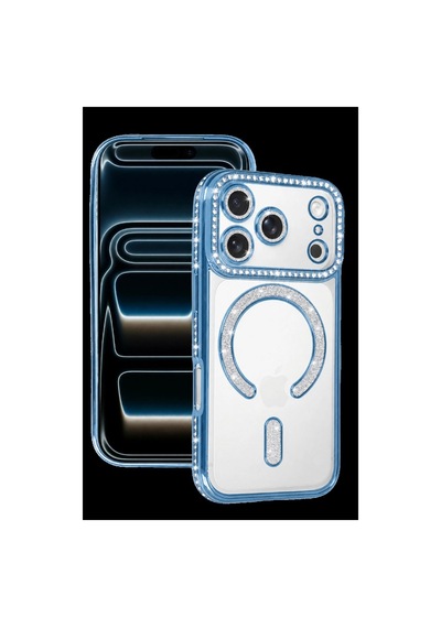 Tedar Newface Apple İphone 18 Pro Joke Simli Magneticsafe Kılıf - Sierra Blue Najmaddin standart