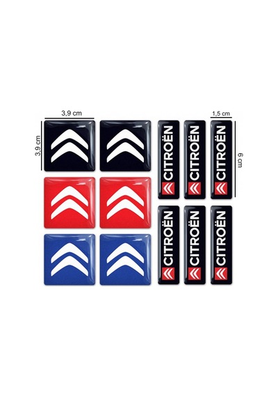 Citroen 3D Sticker Set 6 Adet
