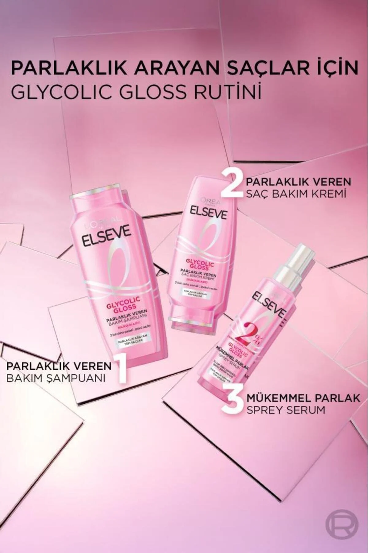 Elseve Glycolic Gloss Mükemmel Parlaklık Veren Saç Bakım Sprey Serum 150 ML