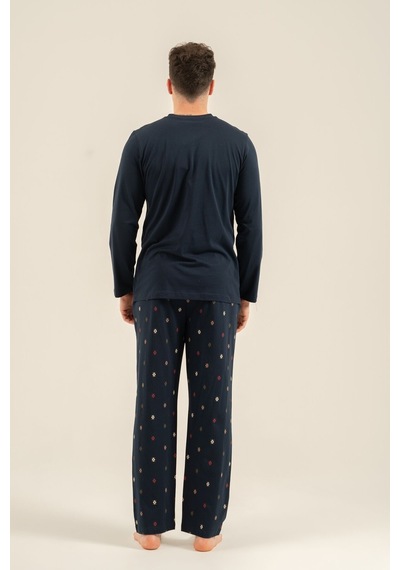 Arnetta Erkek Just Breathe Lacivert Uzun Kol Pijama Takım Ar3853-s-v1 Ar3853-s-v1