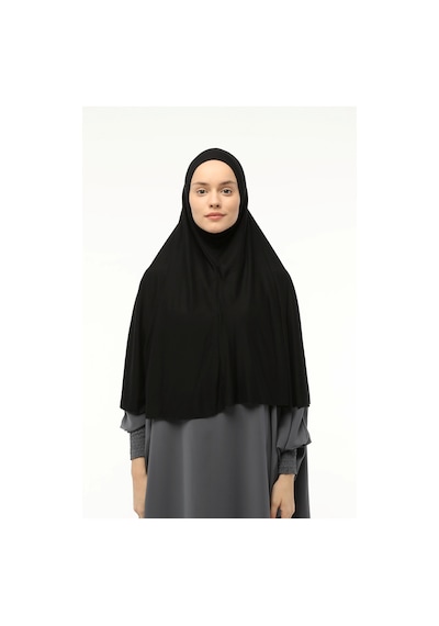 Altobeh Hazır Türban Peçeli Pratik Eşarp Tesettür Nikaplı Hijab - Namaz Örtüsü Sufle 3xl - Siyah Siyah
