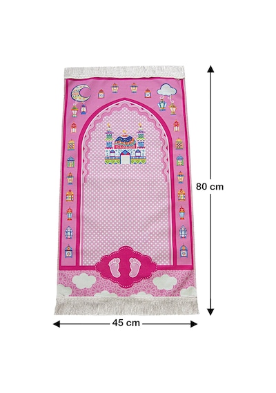 Çantalı Kızımın Çocuk Seccadesi Pembe Pembe