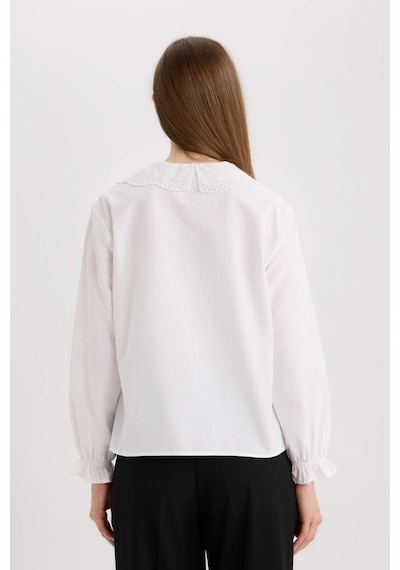DeFacto Regular Fit Poplin Uzun Kollu Gömlek Tunik E4355AX25SPWT84