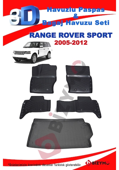 Land Rover Sport 2005-2012 Havuzlu Paspas Ve Bagaj Seti Bizymo Siyah