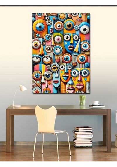 Kanvas Tablo Gözlerle Soyut Sanat 50cmx70cm