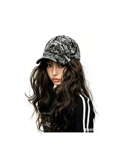 Valkyrie Unisex Siyah Grafiti Desenli Şapka Ayarlanabilir Baseball Cap Hip Hop Streetwear Spor Kep