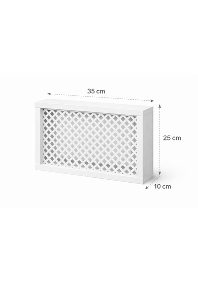 Modern Dekoratif Duvara Asılabilir Mdf Sigorta Ve Modem-wifi Saklama Kutusu 25x35 Cm Derinlik 10cm Beyaz