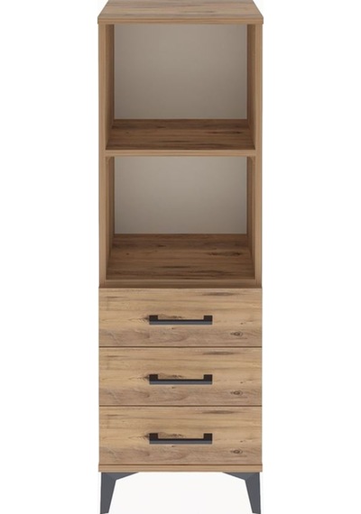 Arges Dolap 2 Raflı 3 Çekmeceli 44x30x134 Çam-çam Çam