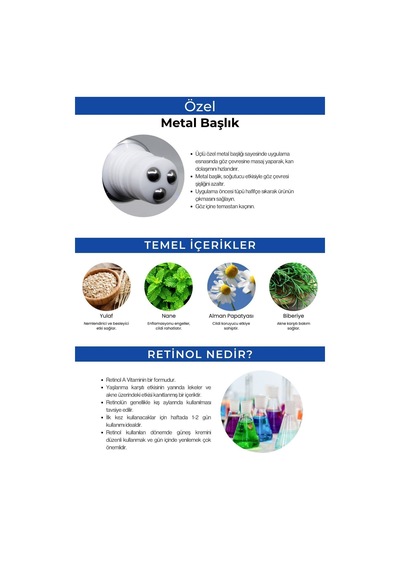 3w Clınıc Millia Yağ Bezesi Karşıtı Soğutucu başlık Retinol Göz Serumu 3W Clinic Collagen Retinol Eye Serum