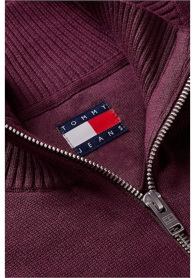 Tommy Jeans Pamuklu Slim Fit Yarım Femruarlı Dik Yaka Kazak Erkek Kazak Dm0dm21654 V11 Bordo Tommy Jeans Pamuklu Slim Fit Yarım Femruarlı Dik Yaka Kazak Erkek Kazak Dm0dm21654 V11 Bordo