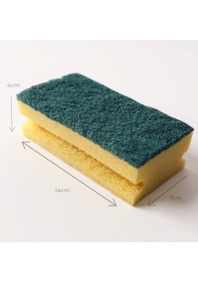 Technow Jumbo Büyük Boy Vip Kaliteli 14 X 7 Cm Oluklu Bulaşık Süngeri 5 Adet