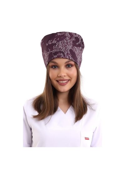 Mürdüm Kamuflaj Desenli Cerrahi Bone - Doktor Bone-Standart-3914 Mürdüm Kamufula