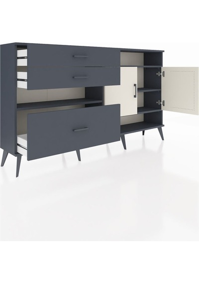 Arges Konsol 4 Raflı 3 Çekmeceli 2 Kapaklı 176x30x99 Antrasit-ayt Antrasit-aytaşı/antrasit Arges Konsol 4 Raflı 3 Çekmeceli 2 Kapaklı 176x30x99 Antrasit-ayt Antrasit-aytaşı/antrasit
