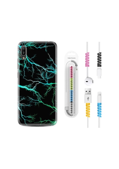 Huawei Y6 2019 Kılıf Kablo Koruyuculu Green Thunder 1693