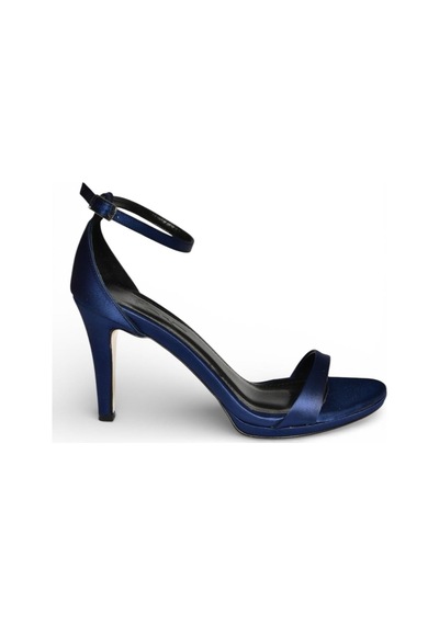 Fox Shoes Y569716904 Lacivert Kumaş İnce Topuklu Kadın Abiye Ayakkabı Lacivert