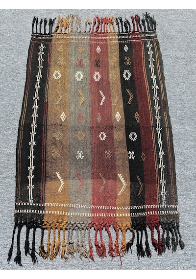 Burak Halı El Dokuma Dekoratif Kilim 92 x 123 Kök Boya Kiremit Kırmızı