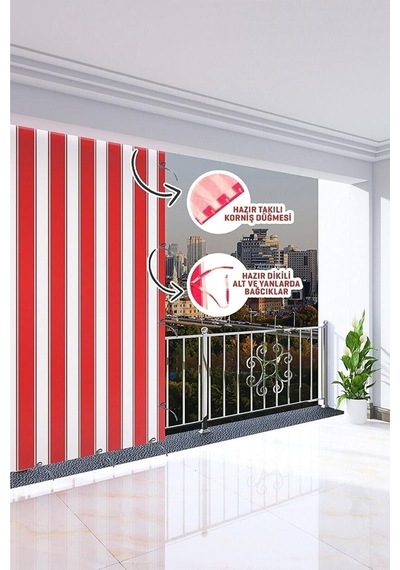 Nivemeshome Balkon Perdesi Branda Güneşlik 6 Renk Seçeneği, 250 X 215 Tybo6af2ıp3ıwsd703 Çok Renkli