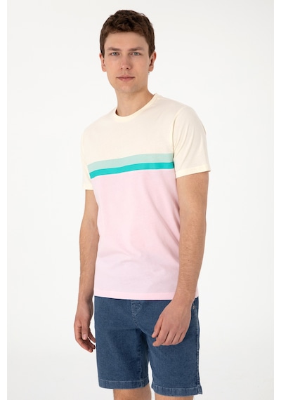 U.S. Polo Assn. Erkek Regular Fit Bisiklet Yaka Açık Pembe Tişört 50306899-VR078