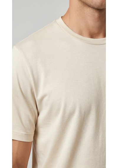Lenasso Soft Touch Basic Erkek T-shirt Ekru