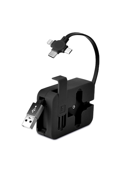 Cep Tipi Telefon Tutuculu Makaralı Uzayıp Kısalabilen 3'ü 1 Arada Usb Şarj Kablosu