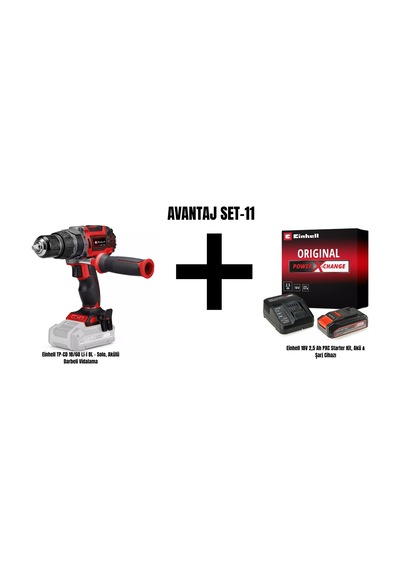 Einhell Set-11 Einhell Tp-cd 18/60 Li-i Bl - Solo, Akülü Darbeli Vidalama+einhell 18v 2,5 Ah Pxc Starter Kit, Akü & Şarj Cihazı