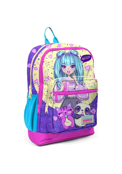 Coral High Pembe Mor Anime İlkokul Ve Günlük Sırt Çantası - Kız Çocuk Çok Renkli