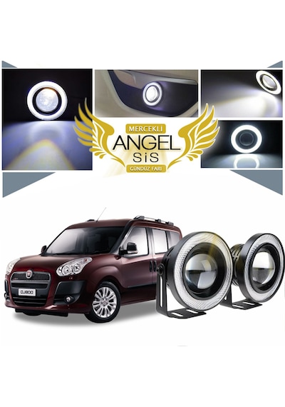 Fiat Doblo D3 Uyumlu, Universal Mercekli Led Sis Farı, 76mm Beyaz Renk