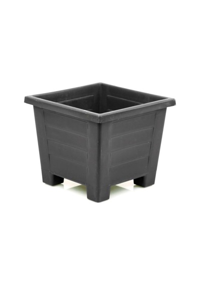 Omnipazar Sy-5847 Dekoratif Plastik Kare Ayaklı Saksı 15 Lt Antrasit 6 Adet 6 Adet