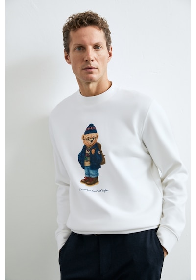 Lufian Mıles Erkek Sweatshirt Kırık Beyaz Kırık Beyaz 112030201100510